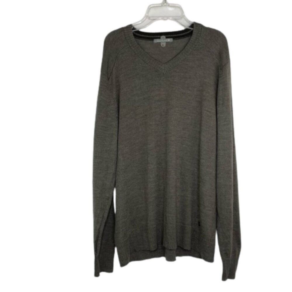 Smartwool Brown V-neck Sweater Merino Wool blend size Medium